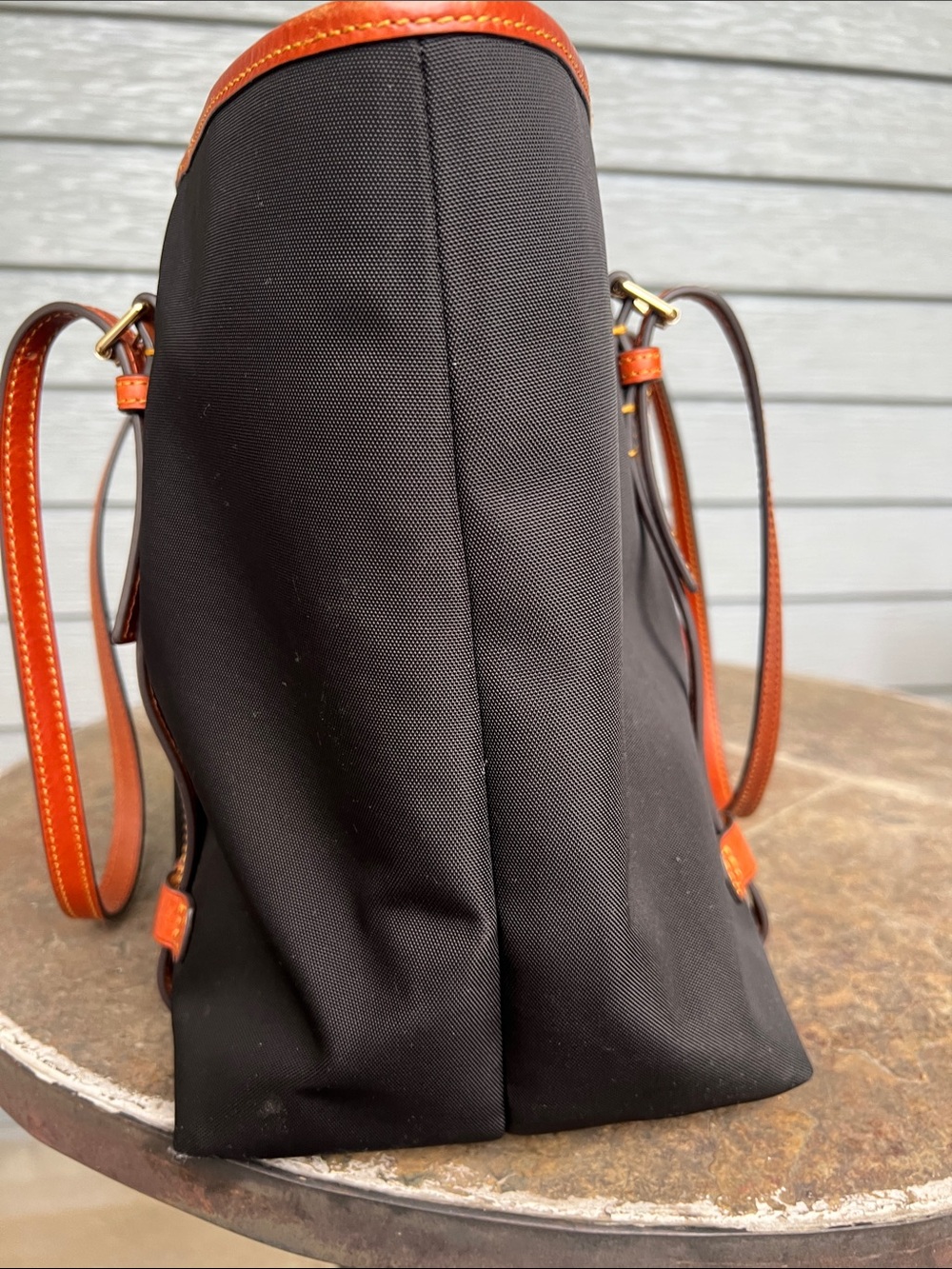 Authentic Dooney & Bourke Nylon East West Shopper blackTote Bag - Picture 4 of 13